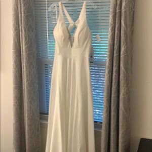 White A-line dress with Sequence